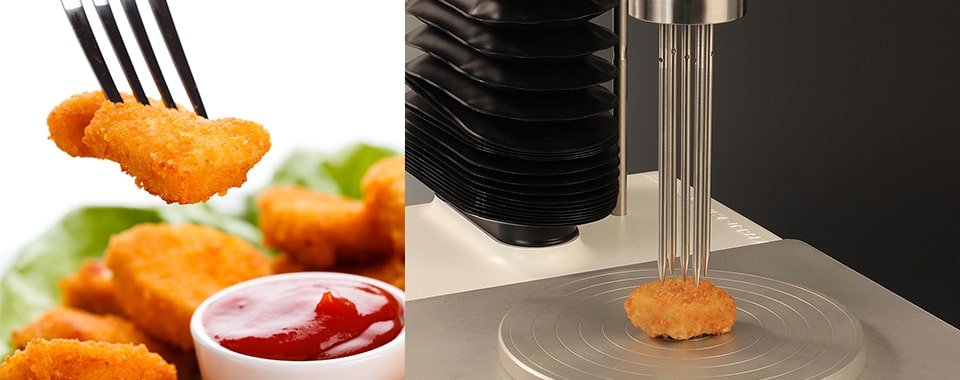 Bulk compression test using the Multiple Puncture Probe on the TA.XTplus Texture Analyser