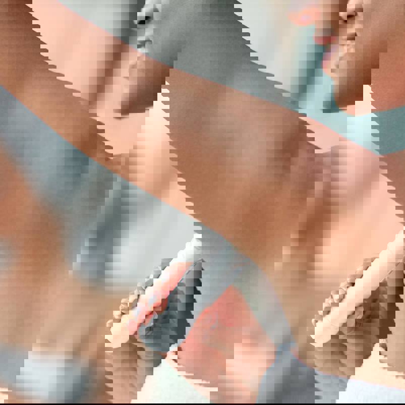 Person applying stick deoderant