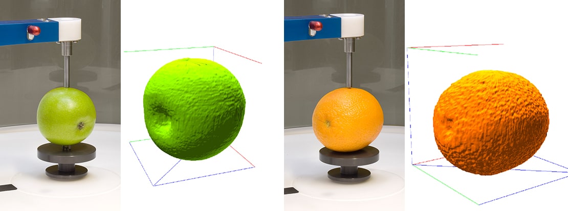 Volscan Profiler with fruit samples and typical scans